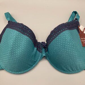 New York Elegance 44D Underwire Bra PEACOCK